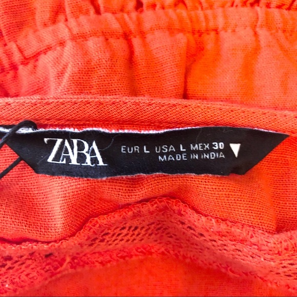 🌈 6/$60, NWT, Zara Boho Style Top, Orange, Large - Picture 4 of 10